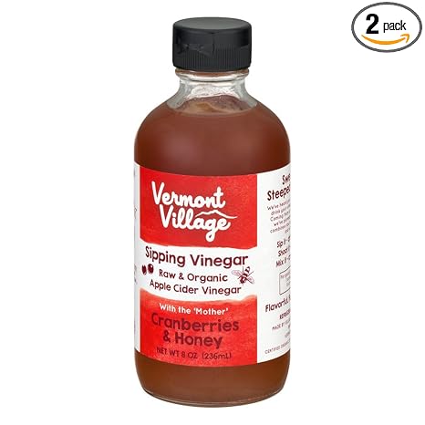 Vermont Village Organic Sipping Apple Cider Vinegar 8oz Cranberries Honey 2