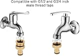 COSORO 2 Pack Garden Hose Tap Connector 3/4in & 1/2in Brass Female Threads view 2