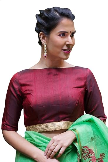 Boat neck Saree Blouse