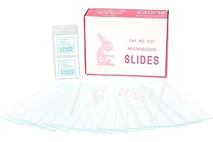 KIGITIK Blank Microscope Slides and Coverslips, 50Pcs Pre-Cleaned Blank Microscope Slides and 200Pcs 18mm Coverslips, for Microscopy Experiments and Analysis, Microscope Accessories. (A)