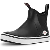 Showave Men's Deck Boots Waterproof Ankle Rubber Rain Boots | Non-Slip Mud Boots for Fishing Farming Outdoor, Durable, Slip-On, Lightweight Rubber Boots with Breathable Lining