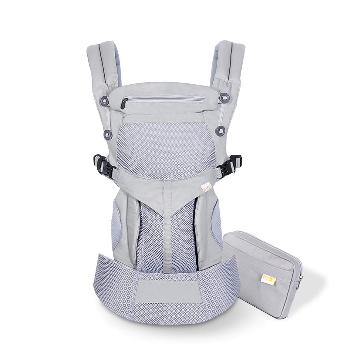 SONARIN Premium Breathable Baby Carrier with Storage Bag,Sunscreen Hood,Ergonomic,for Newborn to Toddler(0-48 Months),Head Support,Maximum Load 20kg,Front Facing Baby Carrier(Grey)