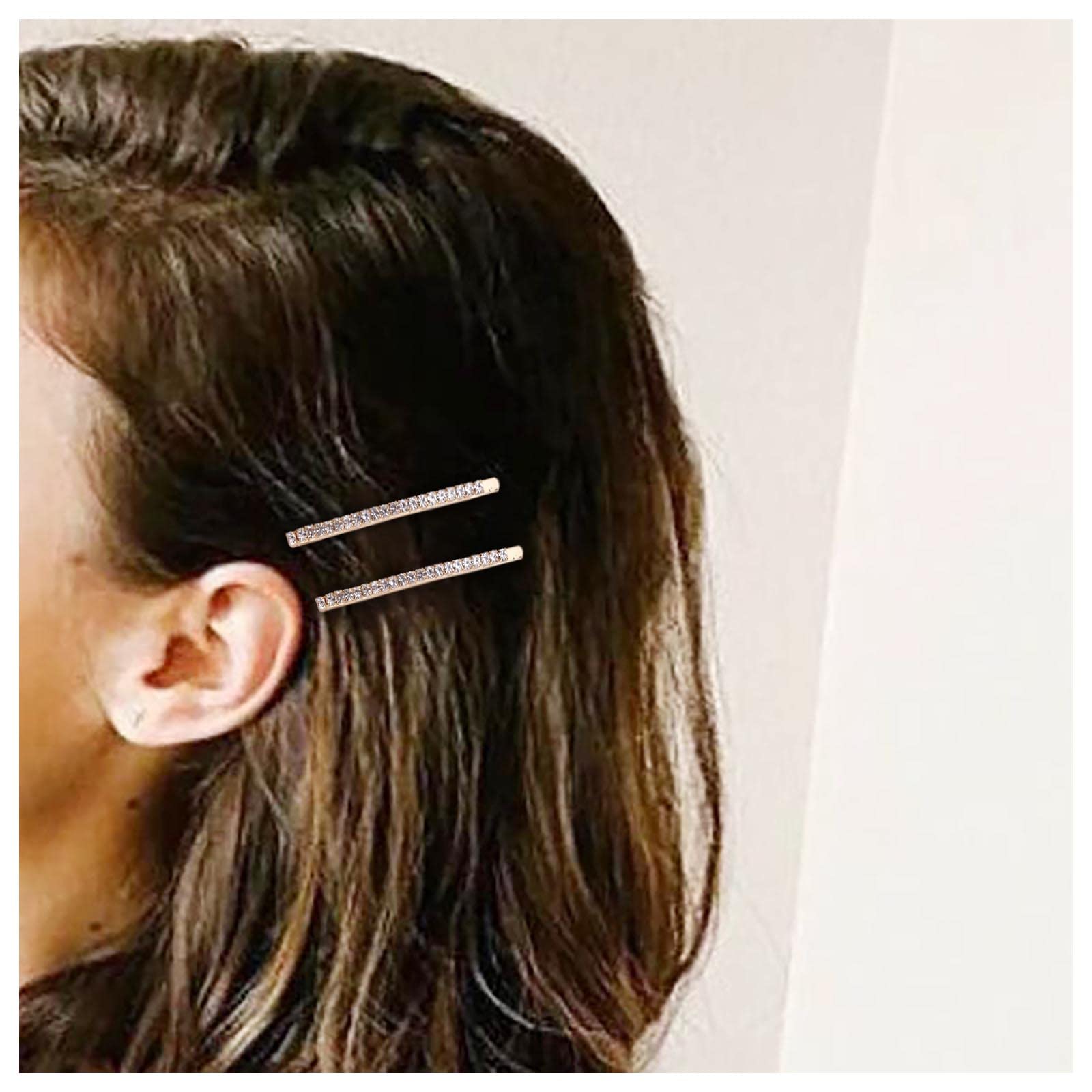 Inilbran Vintage Rhinestone Wedding Hairpin Clip Silver Crystal Hair Barrette Clip Crystal Cz Hair Clip Hairpin Decorative Bobby Pins Crystal Head Clip Crystal Bride Hair Accessories for Women 2Pcs