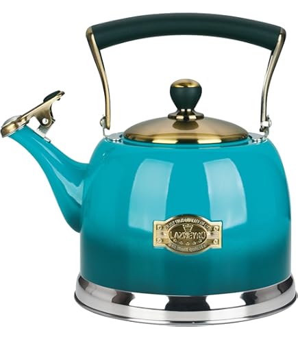 Old Dutch 1876 DuraCopper Ganymede Tea Kettle, 2.75 Quart, Titanium-Infused - Never Tarnishes, Induction Safe