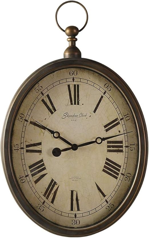 Yhegv Reloj De Pared 18 Pulgadas Americretro Sala De Estar Ovalo