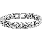 Stainless Steel Cuban Link Chain Bracelet for Men Women, 6mm/8mm/10mm/12mm/14mm Width, 7"-9"Length, Wrist Bracelets Fashion Jewelry(with Box)
