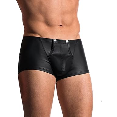 ODRD Herren Dessous Unterwäsche Sexy Panty Thong Men Kunstleder Sexy Unterwäsche Pouch Slip Hosen Sexy Body Erotik Lingerie B