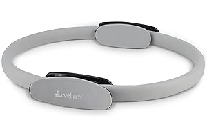 Wellrox Pilates Ring and Carrying Bag- Lightweight Magic Circle Yoga Ring- Core, Thigh and Arm Exerciser for Yoga, Pilates, Strength Training (15 inches)