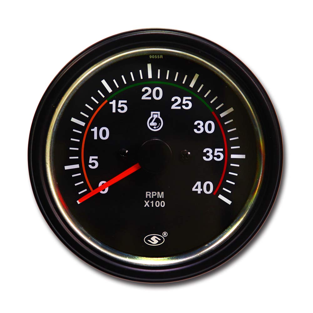 3 3/8 inch 85mm Universal Electric Diesel Tachometer 12 24 Volt 4000