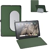 Penoval Silicone Cover Case for Google Pixel Tablet 11 inch 2023, Green | Adjustable viewing angle, charging speaker dock compatible, easy carry-on design, shockproof protective shell, slim fit