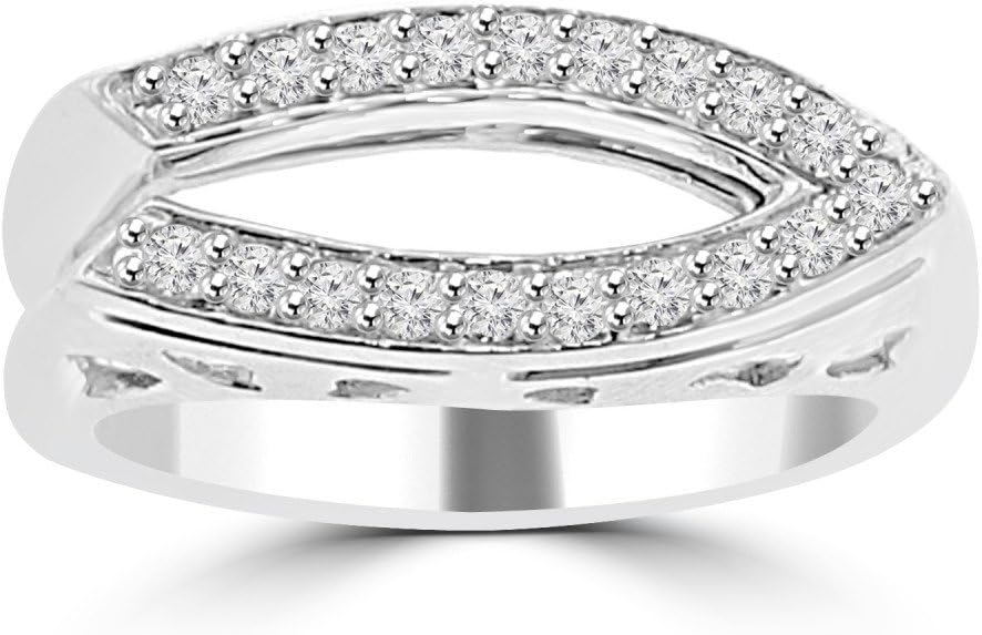Madina Jewelry 0.28 ct Ladies Round Cut Diamond Anniversary Wedding Band Ring (Color G Clarity SI-1) in 14 kt White Gold