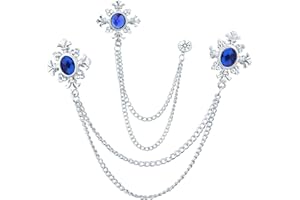 WCRAZYE 2PCS Long Chain Brooch Crystal Tassel Brooch Pin Gem Brooch Fashion Scarf Tie Pins for Women Men Wedding