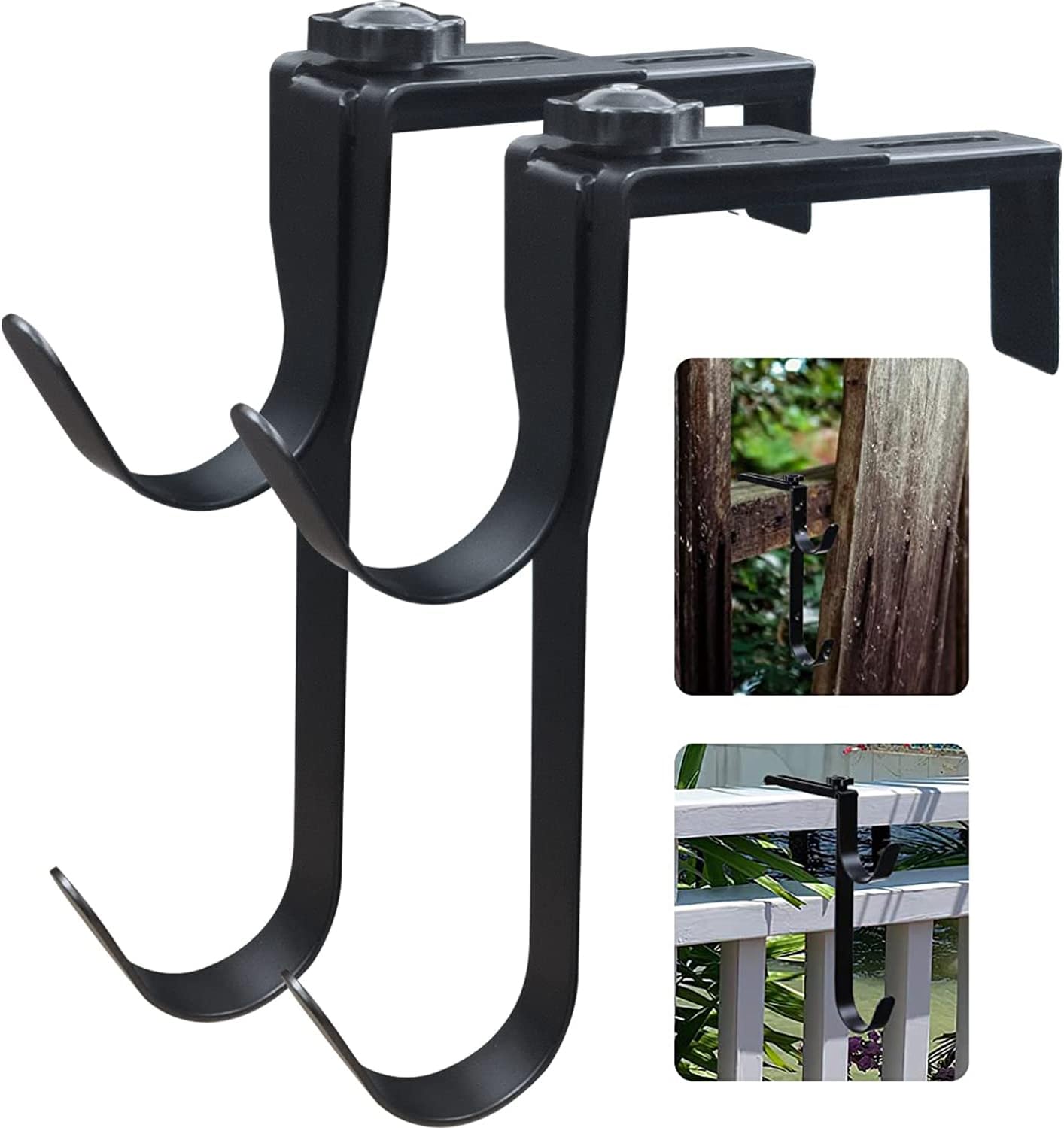 Photo 1 of 2PCS Adjustable Pool Pole Hangers, Metal Fence Hooks Pool Tool Holder for Telescopic Poles Skimmers Vacuum Hose Nets Brushes Swimming Pool Accessories Garden Equipment Outdoor Supplies Organizer