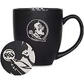 Rico Industries NCAA (D/E/F & G) Standard 15oz Laser Engraved Matte Black Ceramic Bistro Mug - For Hot or Cold Drinks