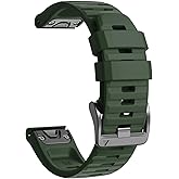 NotoCity Compatible with Fenix 6 Watchband 22mm band for Fenix 8 47mm/Fenix 6/Fenix 6 Pro/Fenix 5/Fenix 5 Plus/Forerunner 935/Forerunner 945/Approach S60/Quatix 5(Army green)