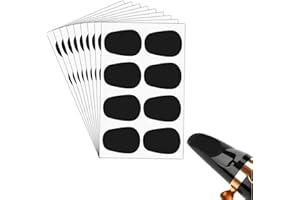 Ymapinc 32Pcs Silicone Sax Mouthpiece & Clarinet Mouthpiece Pads - Saxophone Clarinet Bite Pad Accessories, Self Adhesive for Beginners Musicians - Black