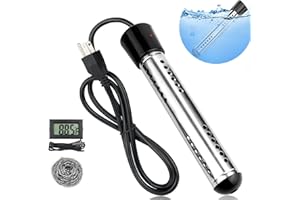 CAZANU Immersion Water Heater Electric Water Heater Pool heater2000W 110V Bathroom Portable Basin Heater Immersion Water Heater Bathtub Water Heater Inflatable Pool Home Outdoor School Application