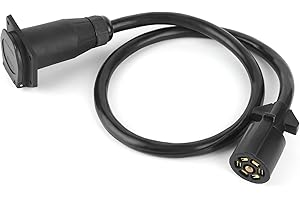 Trailer Extension Cord, 7 Way 3.5ft Double Prong Male Plug Trailer Wiring Connector RV Connecting Line