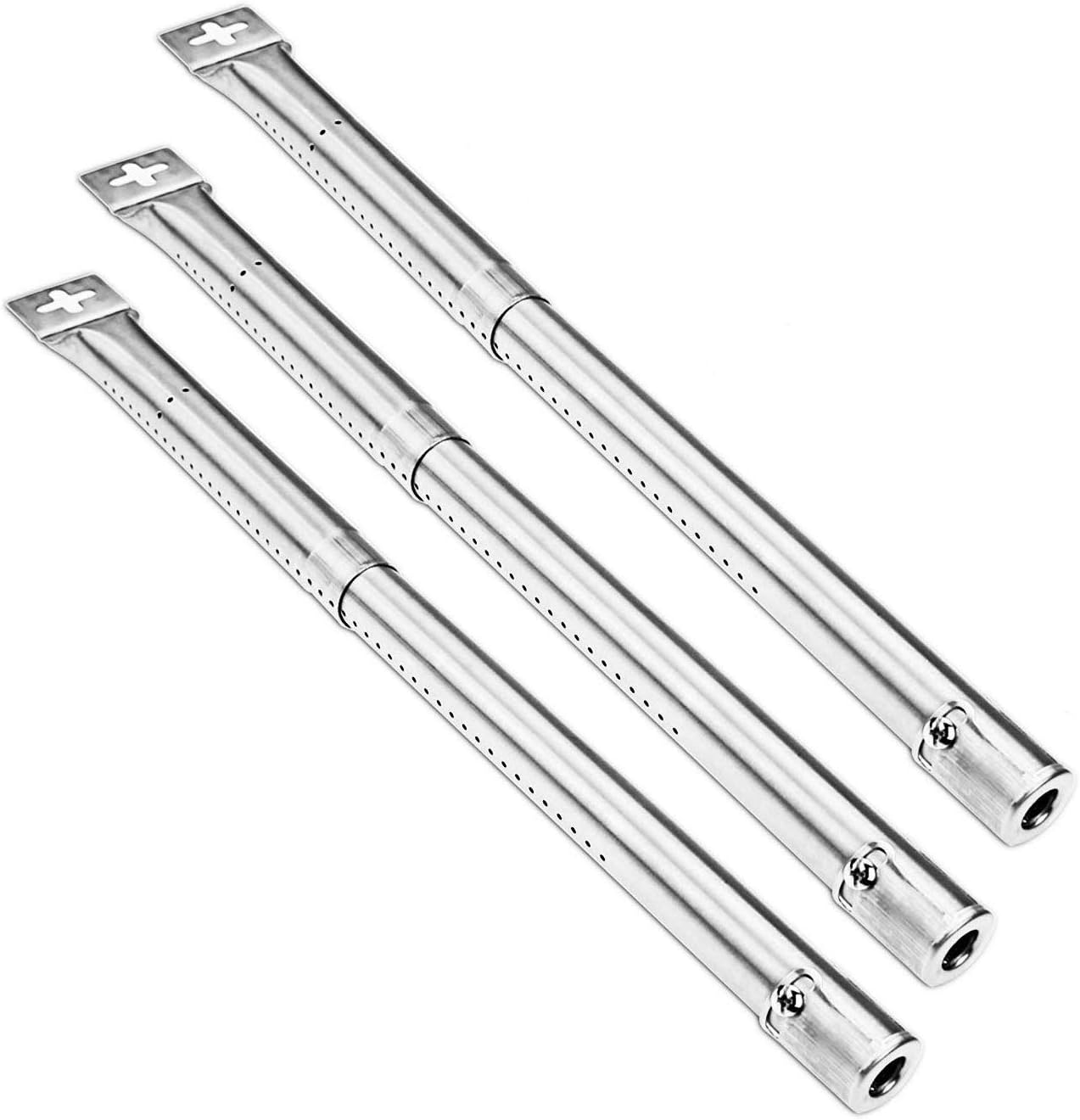 LOKHING 42204 Universal BBQ Gas Grill Replacement Stainless Steel Adjustable Tube Burners for FirePlus Fire Mountain Char-Broil CosmoGrill Campingaz and Other Model Grills (30.5 to 44.5 CM