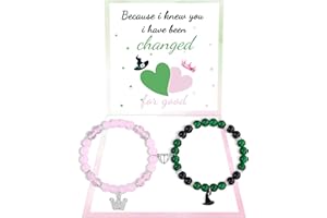 BOCHOI 2Pcs Witch Merch Friendship Bracelets Matching Bracelets with Witches Hat Crown Accessories Friendship Birthday Hallow