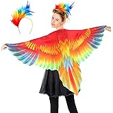 iROLEWIN Women Bird-Wings-Parrot-Costume for Adults Mardi Gras Feather Headband, Eagle Festival Cosplay as Birthday Gifts