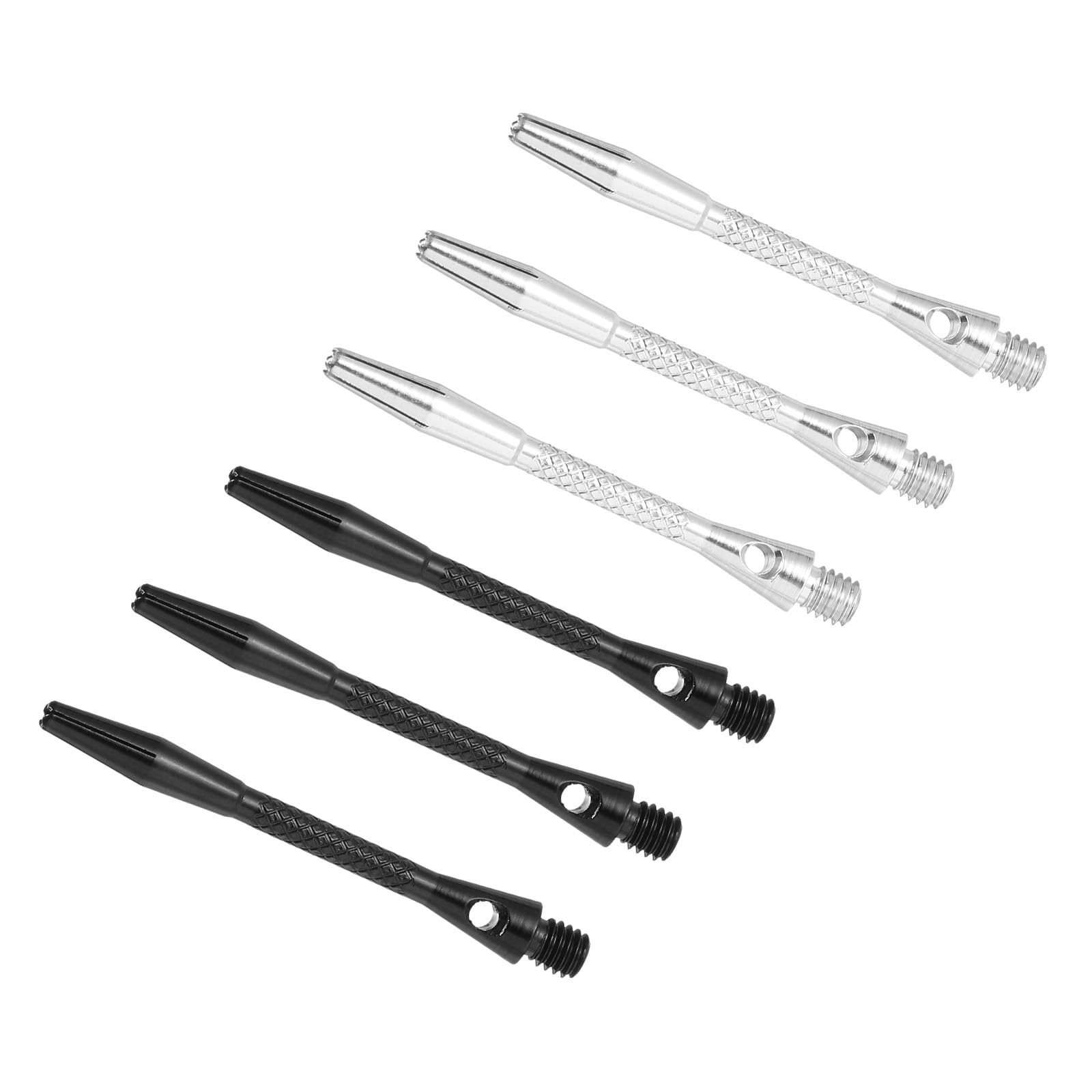 PATIKIL Dart Shafts 45mm/1.8 Inch, 6 Pack 2BA Thread Aluminum Dart Stems Dart Accessories for Steel Tip, Silver Tone Black
