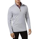 Tasso Elba Mens Heathered Cotton 1/4 Zip Pullover