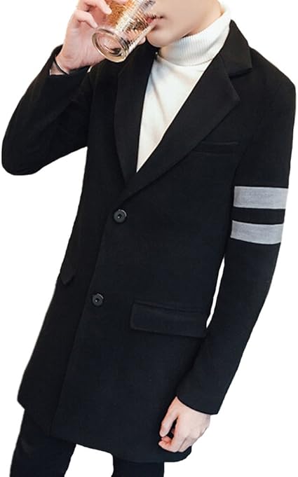 Amazon W2180 メンズ 細身 防寒 チェスターコート ラシャ コート カジュアル ストリート系衣装 ジャケット アウター ロングコート 2つボタン Xxxl 3xl ブラック コート ジャケット 通販