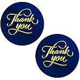 40 Thank You Stickers, 2 Inch Big Round Glossy Labels, Great for Weddings, Bridal Shower, Engagement Party, Birthday, Baby Shower, Party Favors Décor, Tags, Games and Supplies. Made in USA. Blue