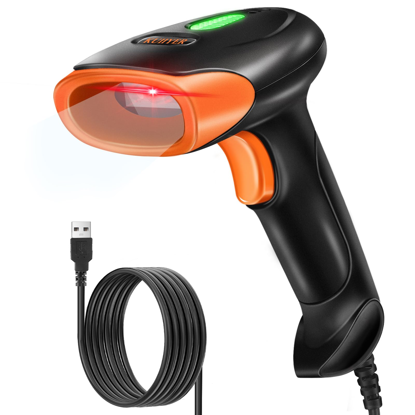Photo 1 of KUIIYER USB Barcode Scanner, 2D QR 1D Bar Code Scanners Wired Handheld Barcode Reader with Updated 800 X 600 Pixel CMOS & Built-in Light, Plug & Play for Computers, PC, Laptop, Desktop & POS