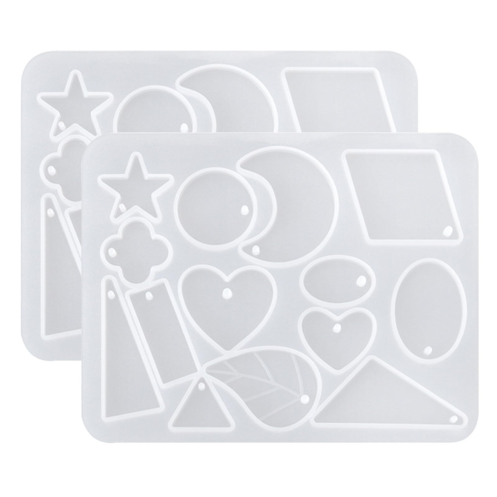 Greyoe Resin Moulds, Silicone Epoxy Resin Moulds, DIY Jewelry Making Pendant Earrings Decorative 14 Lattices Crystal Epoxy Mold 2 Pcs