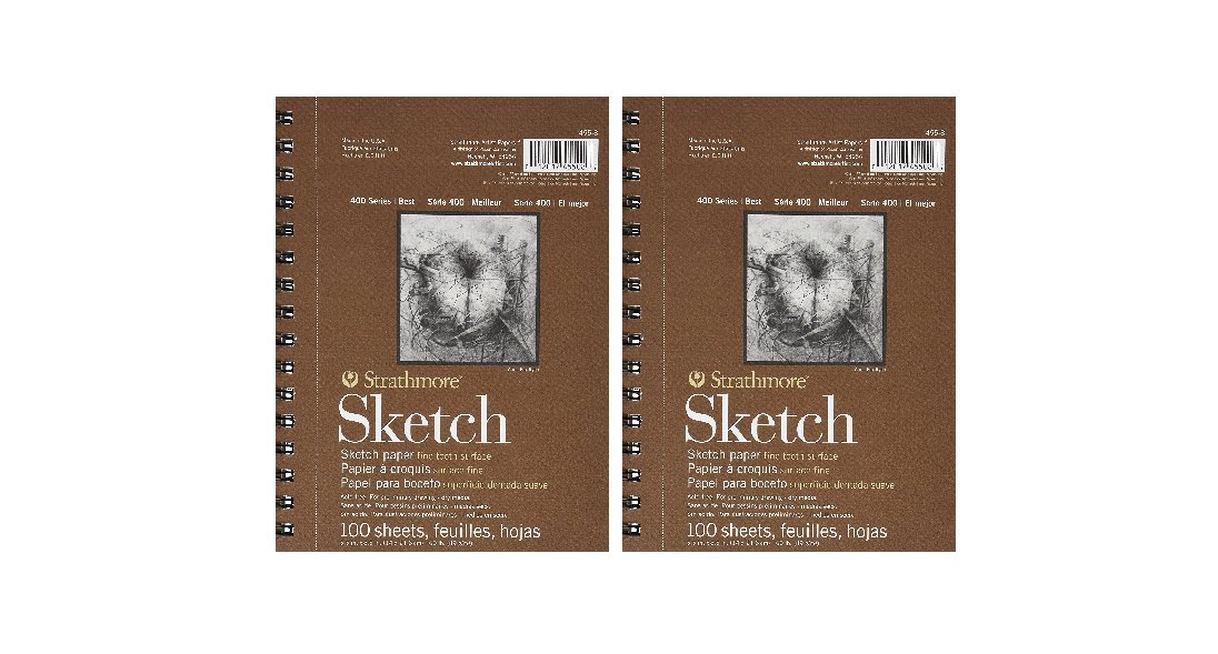 Strathmore 455800 60-Pound 100-Sheet Strathmore Sketch Paper Pad 5.5 by 8.5-Inch (2-Pack)
