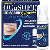 OCuSOFT Lid Scrub Original Compliance Kit &ndash; 50 mL Foam + 100 Lint-Free Pads | Gentle Foaming Eyelid Cleanser &amp; Lint-Free Pads for Daily Cleansing