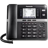 Panasonic Office Phone System, Corded Base Station with 4 Lines, Corded Phone, Expandable to 10 Compatible Panasonic Handsets Wirelessly - KX-TGW420B (Black)