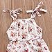 Baby Girls Halter One-pieces Floral Romper Jumpsuit Jumper Outfit Clothes (12-18M, White)