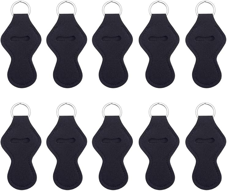 Chapstick Holder 10Pcs Travel Keychain Lipstick Neoprene Case Lip