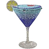 UMREN Cocktail Goblet Rhinestone Clutch for Women Unique Crystal Evening Bag Diamond Purse Wedding Party Prom Handbag