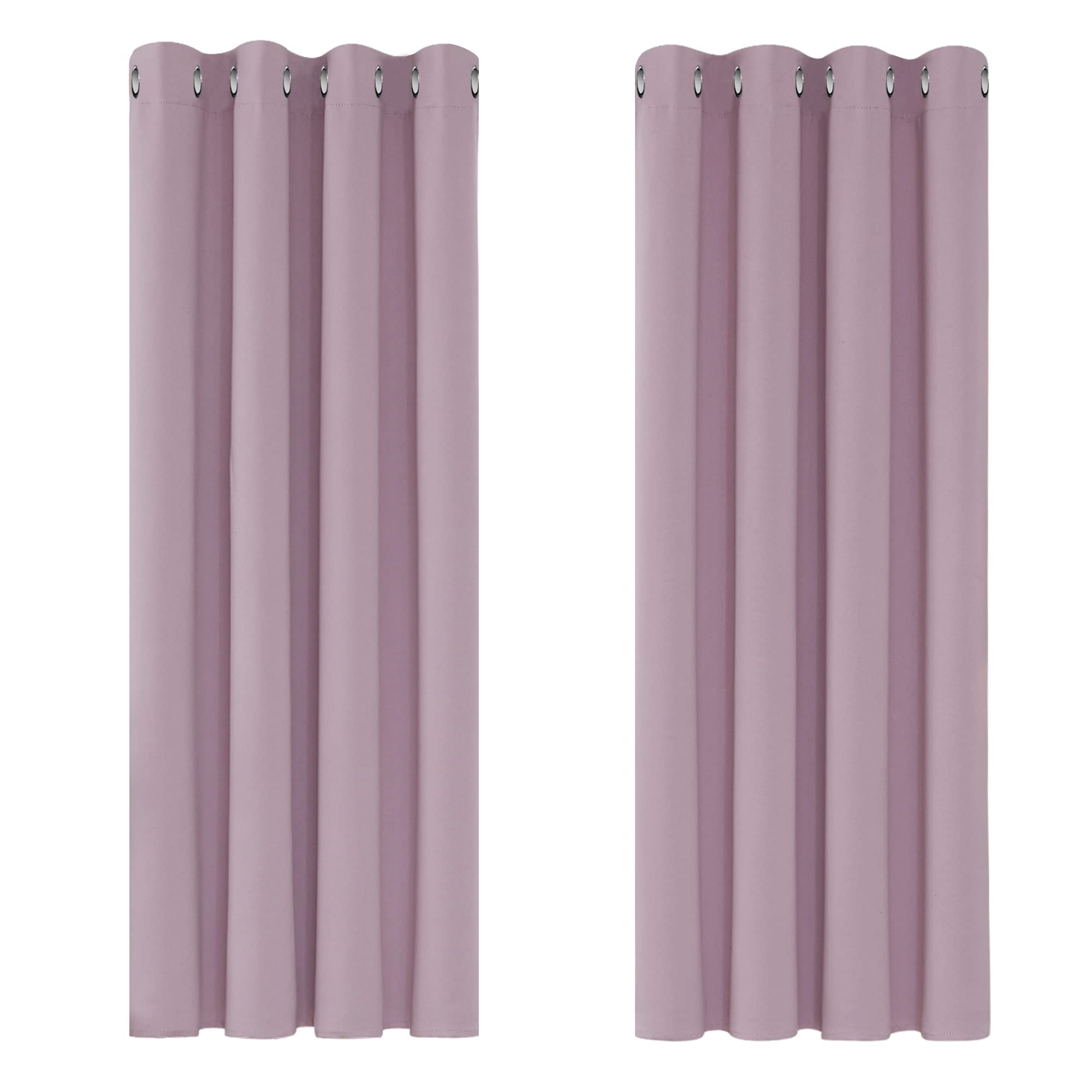 Deconovo Pink Curtains Thermal Insulated Eyelet Blackout Curtains for kids 46 x 54 Inch Pink Lavender 2 Panels