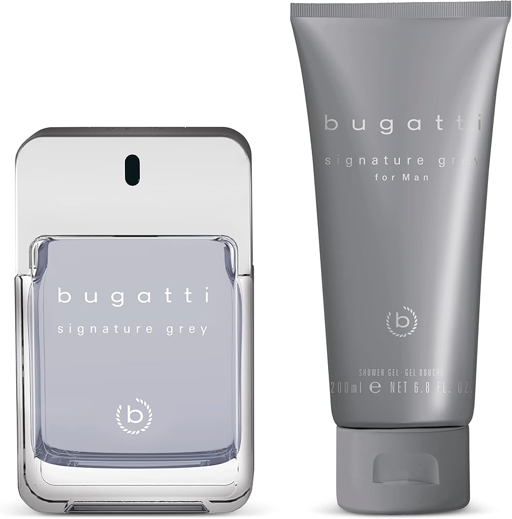 Bugatti Signature Grey Man Eau de Toilette 100ml + Shower Gel 200ml Gift Set