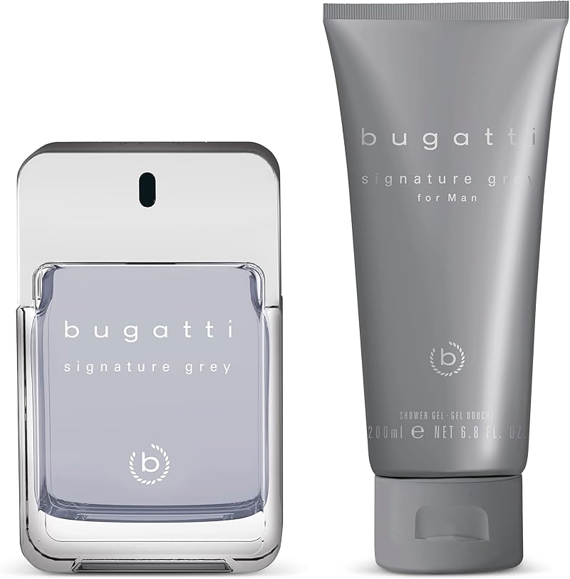 Bugatti Signature Grey Man Eau de Toilette 100ml + Shower Gel 200ml Gift Set