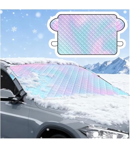 Car Windshield Snow And Ice Cover - 2 Side Mirror Protectors, Windproof