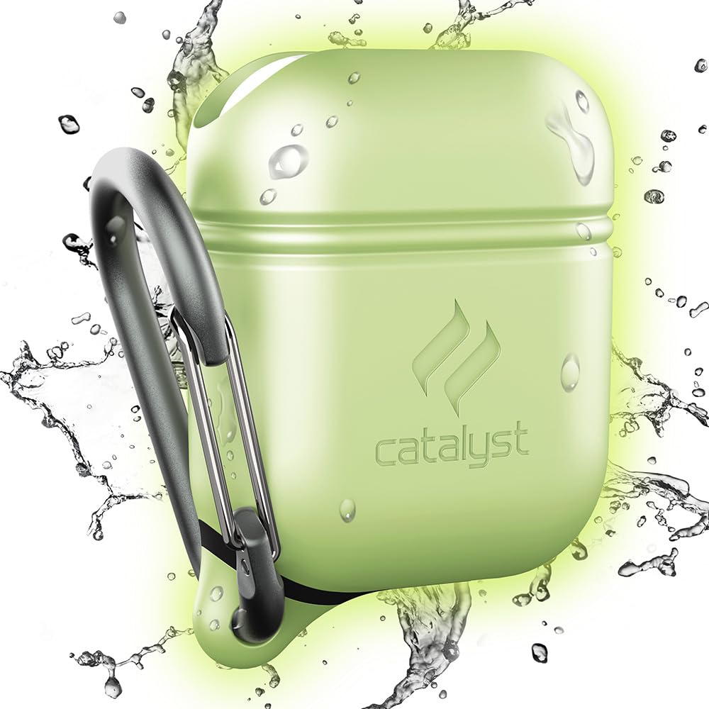 Catalyst Waterproof Case for AirPods 2nd Generation and AirPods 1st Generation - Wireless and USB-C Charging High Drop Protection AirPods Gen 2 and Gen 1 Case with Carabiner, One Piece Design