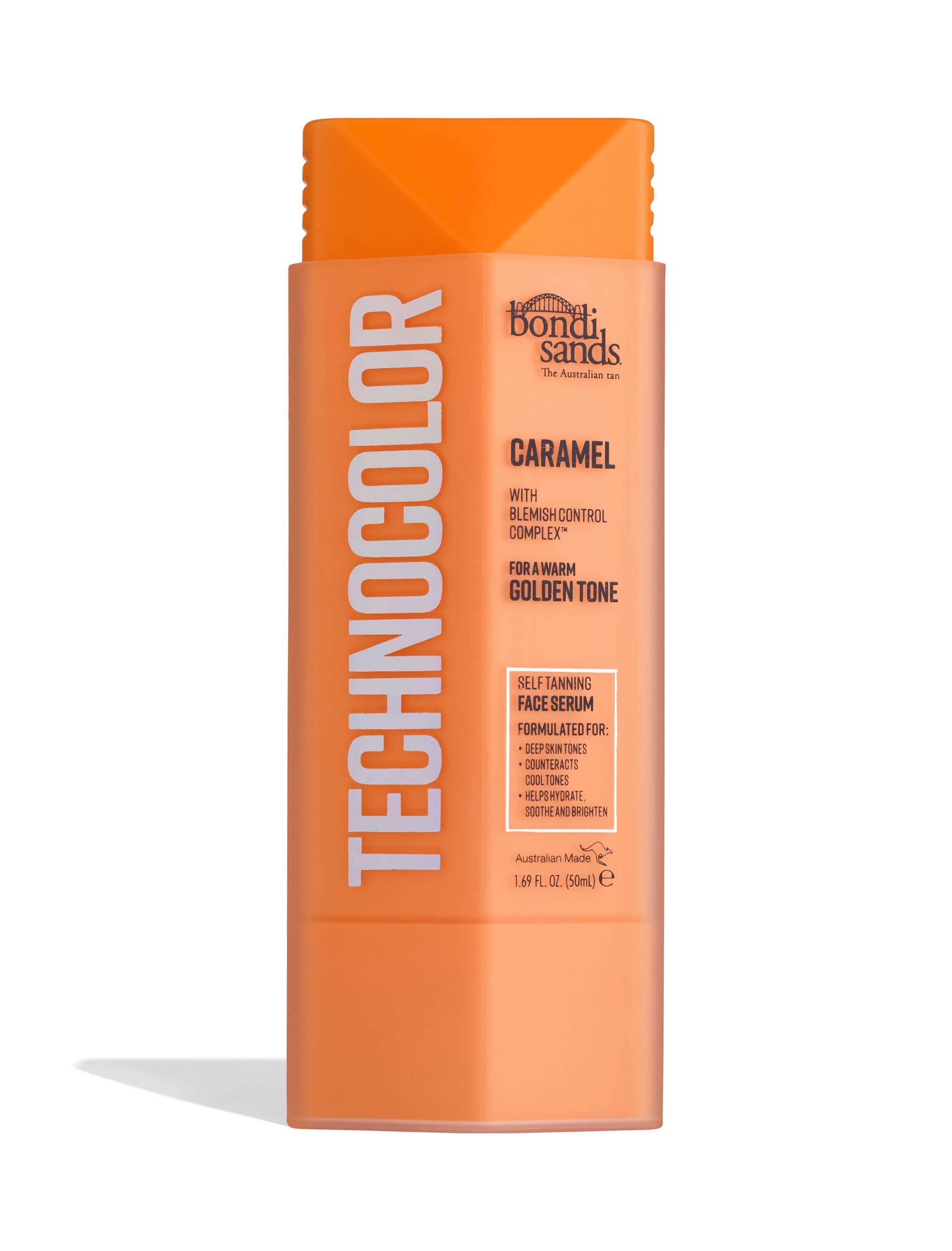 Bondi Sands Technocolor Caramel Self-Tanning Face Serum, Easy Application, Streak Free Fake Tan – Enriched with Vitamin C & Chamomile 50ml/1.69 Fl Oz