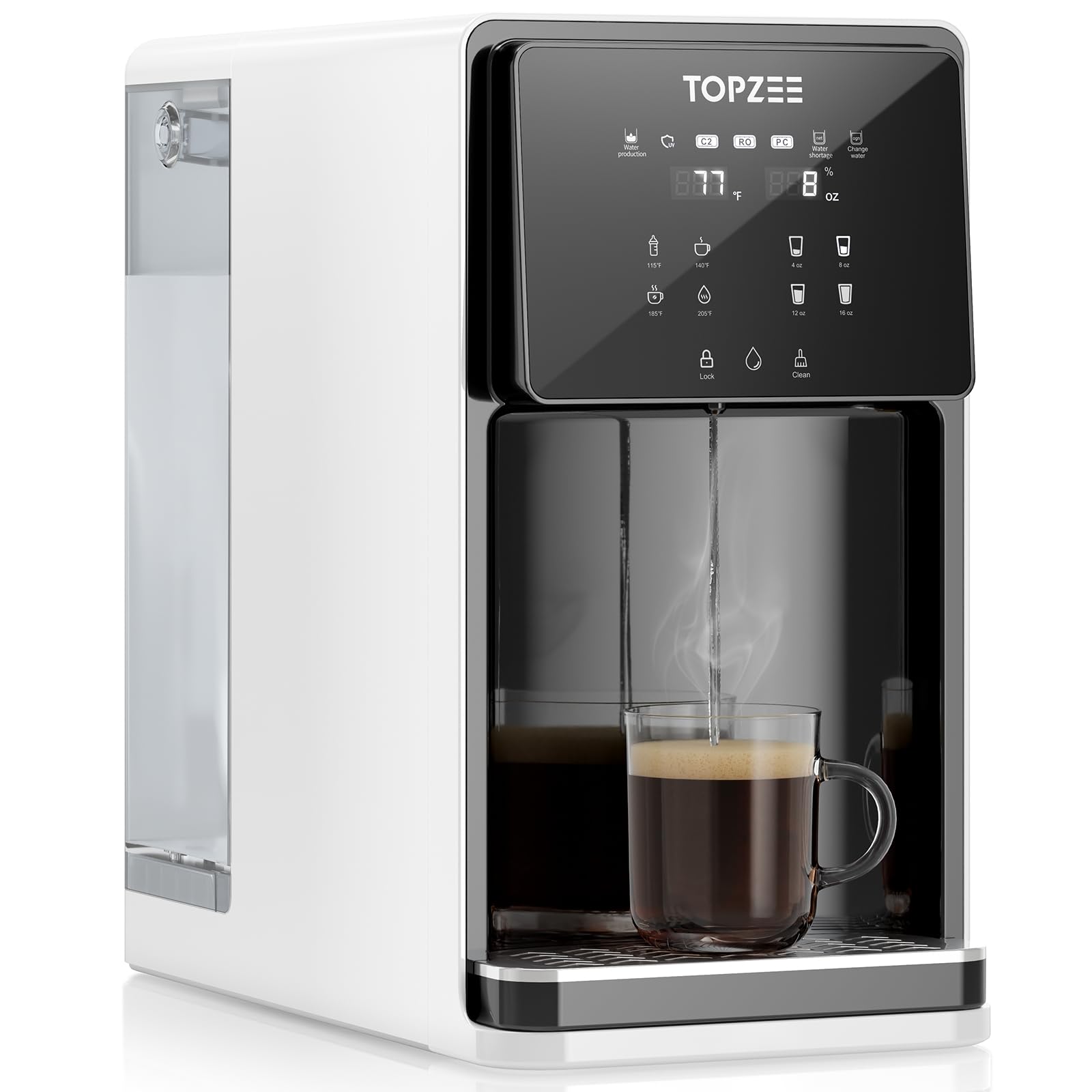 Photo 1 of UV Countertop Reverse Osmosis Water Filter System, Hot RO System, 8 Stage Water Purifier, 7L Large Water Tank for Home, 4:1 Pure to Drain, Reduce TDS PFAS, BPA Free (No Installation Required)