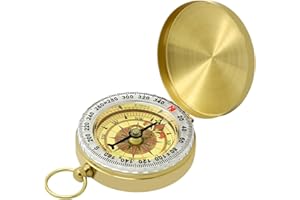 SUSTAINANEST Vintage Waterproof Brass Compass for Hiking, Survival & Navigation - Ideal Brujula for Boy Scout, Kids, Hunting, Gift Choice