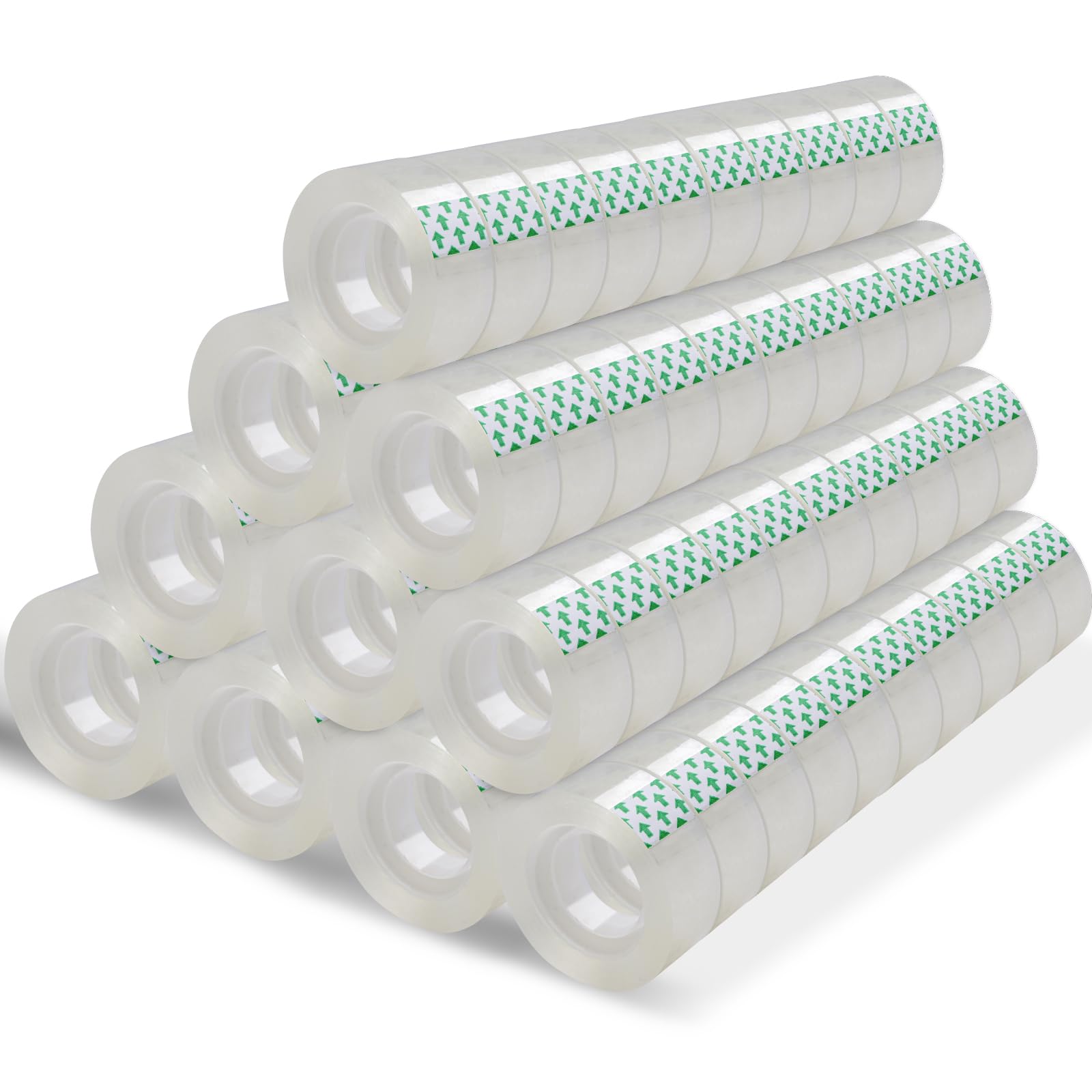 Photo 1 of Oleitodh 100 Rolls Transparent Tape Bulk Refills, Clear Tape Dispenser Refill, Invisible Desk Tape Glossy Gift Wrap Tapes for Dispenser, Office, School, Home, 3/4 x 1000 Inches