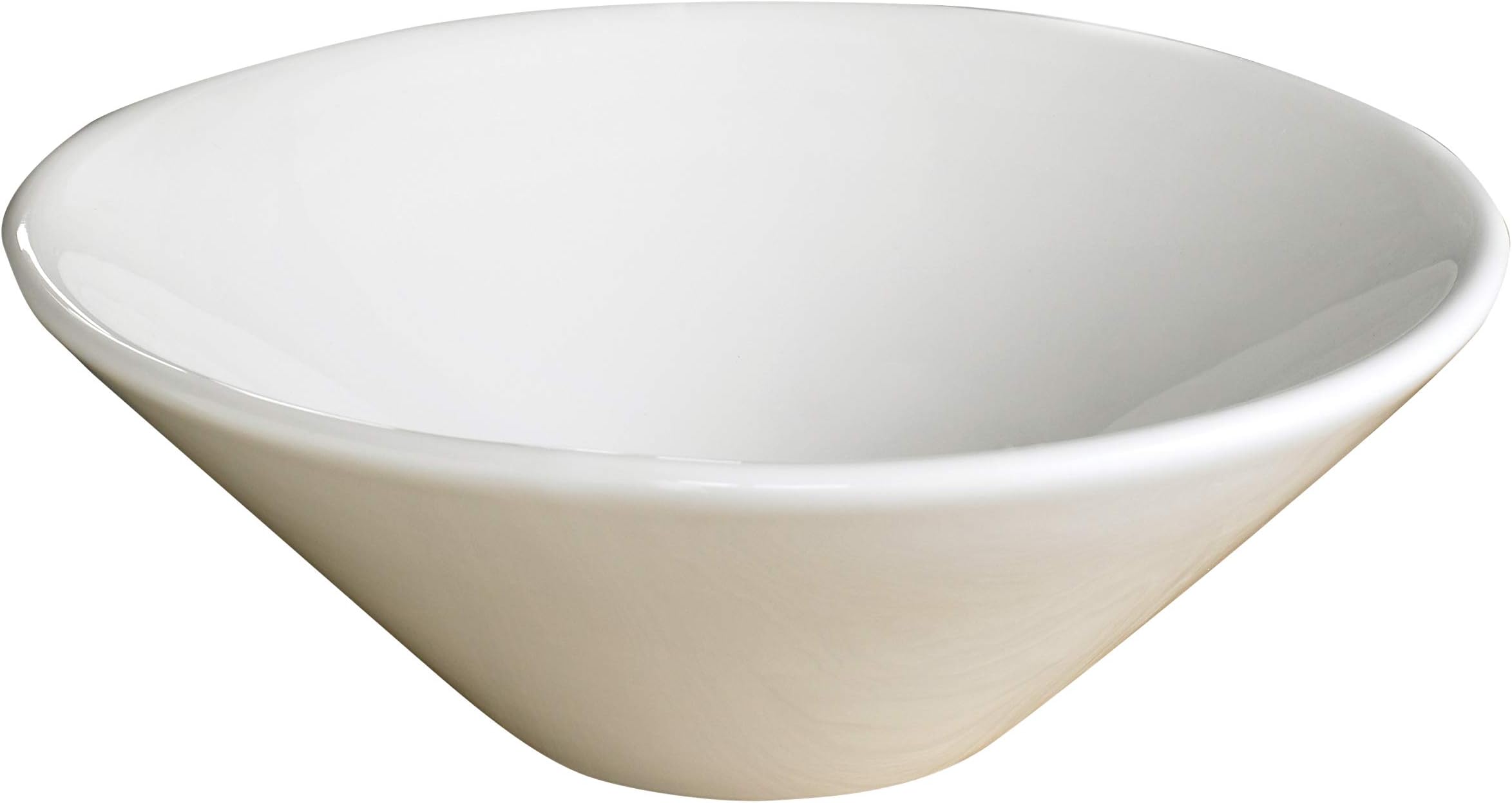 clickbasin Freestanding White Round Countertop Bathroom Basin 420mm Diameter FANO