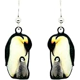 d'ears Penguin Earrings Non-Tarnish Sterling Silver French Hook Ear Wire, made in the USA