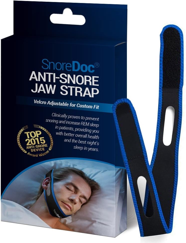SnoreDoc™ Anti Snoring Chin Strap – Snore Strap Stops Snoring and Eases Nighttime Breathing – Effective Sleep Aid Device Supports Jaw for Natural and Instant Snore Relief – NEW AND IMPROVED VERSION: Health & Personal Care