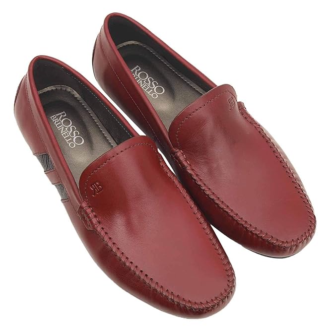 Buy ROSSO BRUNELLO Men's Red Shoes MS3203_Burgundy6 at Amazon.in